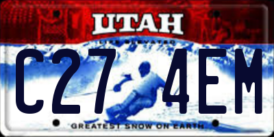 UT license plate C274EM