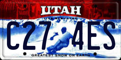 UT license plate C274ES
