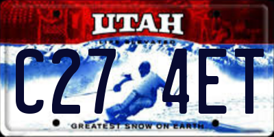 UT license plate C274ET