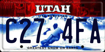UT license plate C274FA