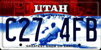UT license plate C274FB