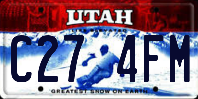 UT license plate C274FM