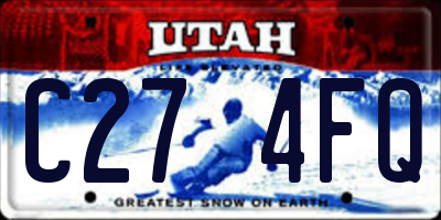 UT license plate C274FQ