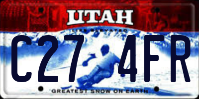 UT license plate C274FR