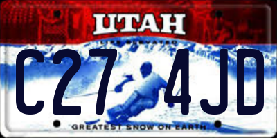UT license plate C274JD