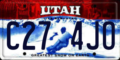 UT license plate C274JO