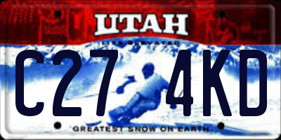 UT license plate C274KD