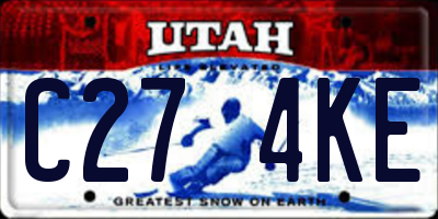 UT license plate C274KE