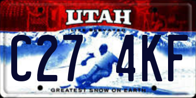 UT license plate C274KF