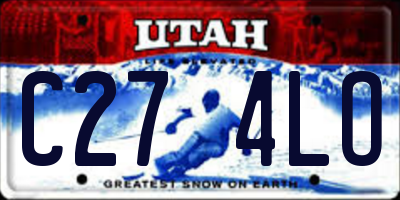 UT license plate C274LO