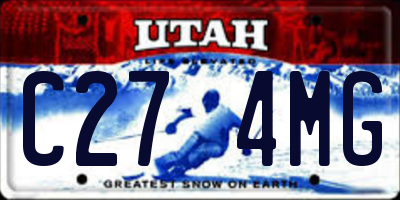 UT license plate C274MG