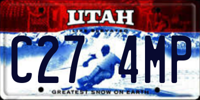 UT license plate C274MP