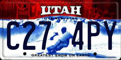 UT license plate C274PY