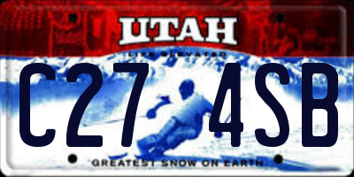 UT license plate C274SB