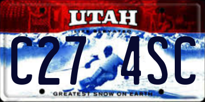 UT license plate C274SC