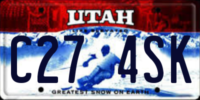 UT license plate C274SK