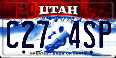 UT license plate C274SP