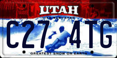 UT license plate C274TG