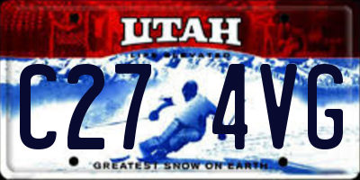 UT license plate C274VG