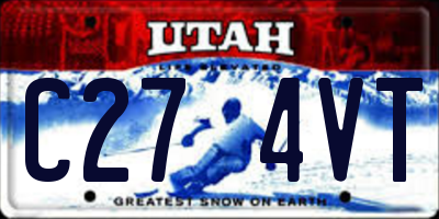 UT license plate C274VT