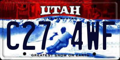 UT license plate C274WF
