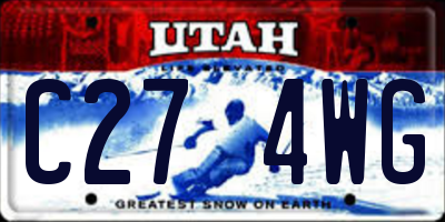 UT license plate C274WG