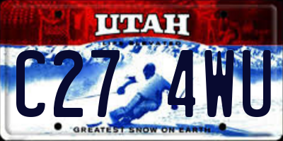 UT license plate C274WU