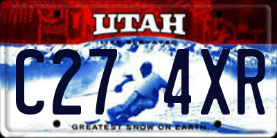 UT license plate C274XR