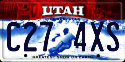 UT license plate C274XS