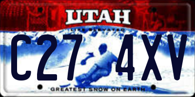 UT license plate C274XV
