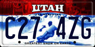 UT license plate C274ZG