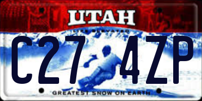 UT license plate C274ZP