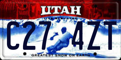 UT license plate C274ZT