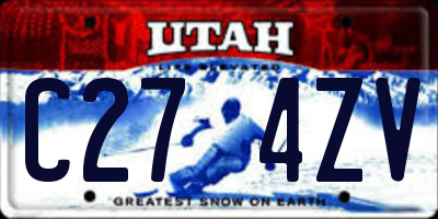 UT license plate C274ZV