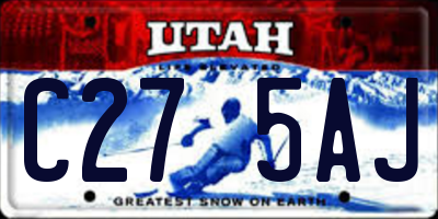 UT license plate C275AJ