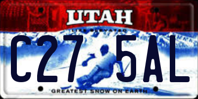 UT license plate C275AL