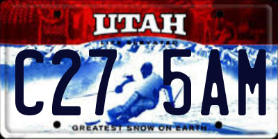 UT license plate C275AM