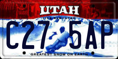 UT license plate C275AP