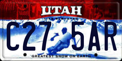UT license plate C275AR