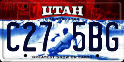 UT license plate C275BG