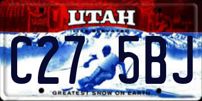 UT license plate C275BJ