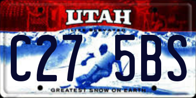 UT license plate C275BS