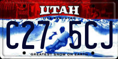 UT license plate C275CJ