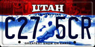 UT license plate C275CR