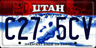 UT license plate C275CV