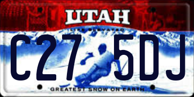 UT license plate C275DJ