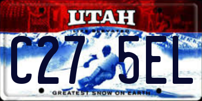 UT license plate C275EL