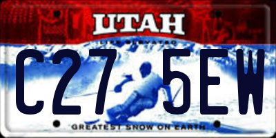 UT license plate C275EW