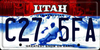 UT license plate C275FA