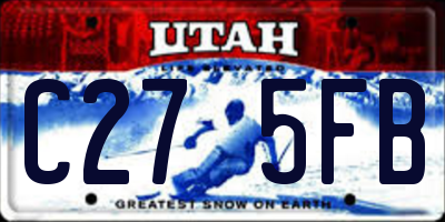 UT license plate C275FB